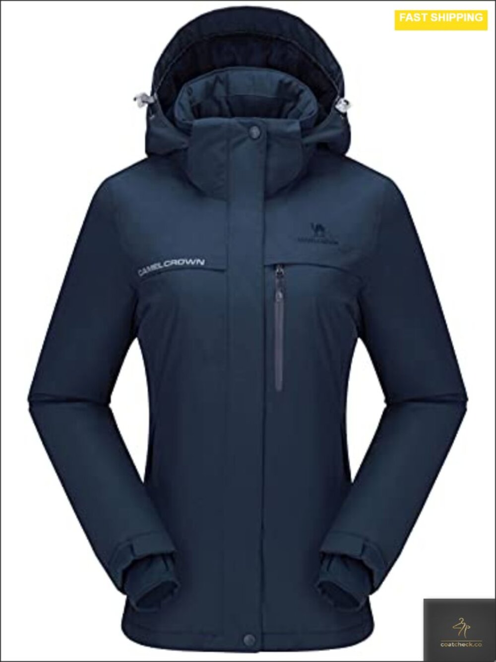 Women's Waterproof Ski Jacket Detachable Hood Windproof Fleece Parka Winter Coat